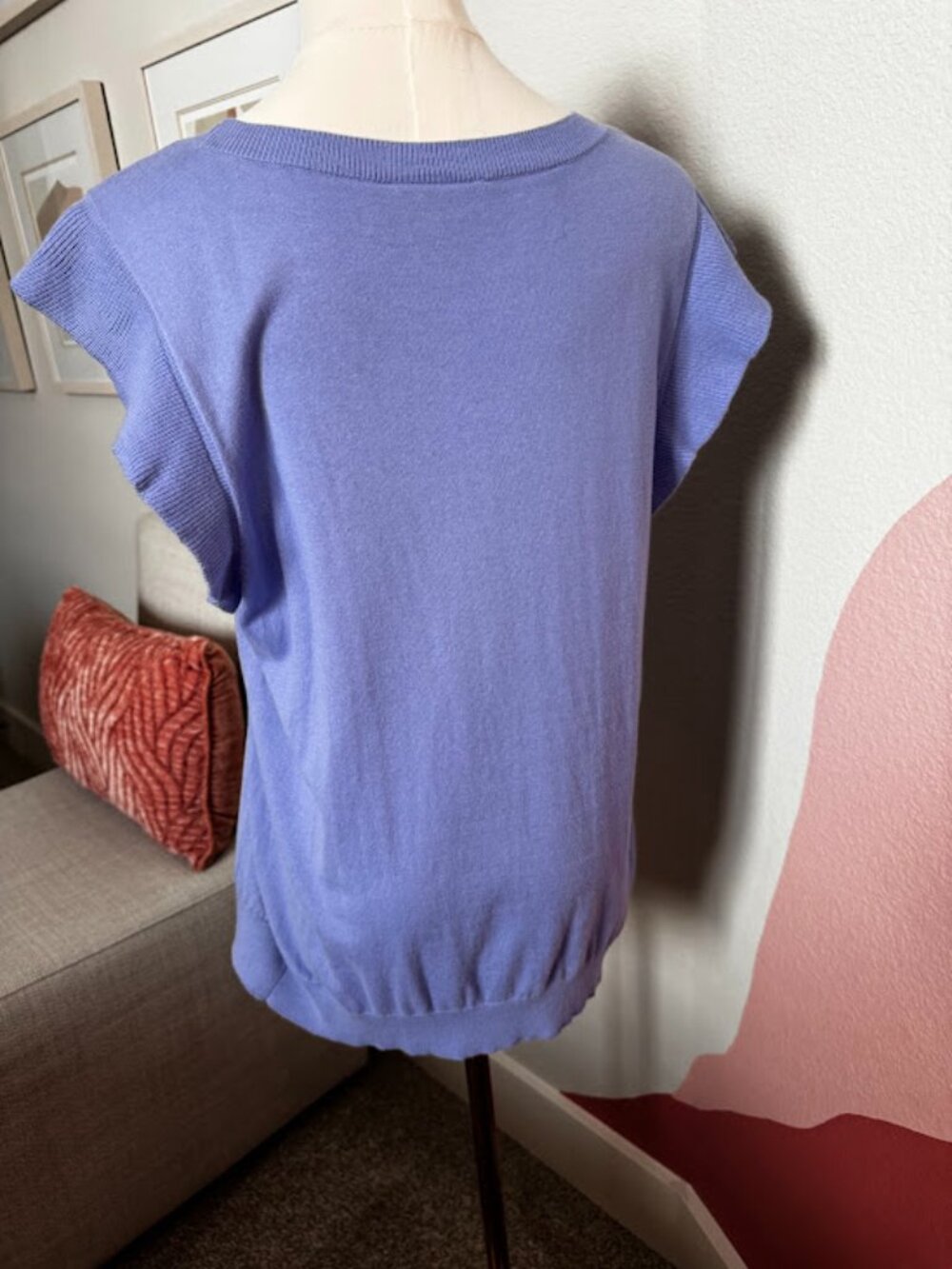 LOFT Periwinkle Flutter Sleeve Lightweight Sweater, Size Large *EPOC - Picture 3 of 4